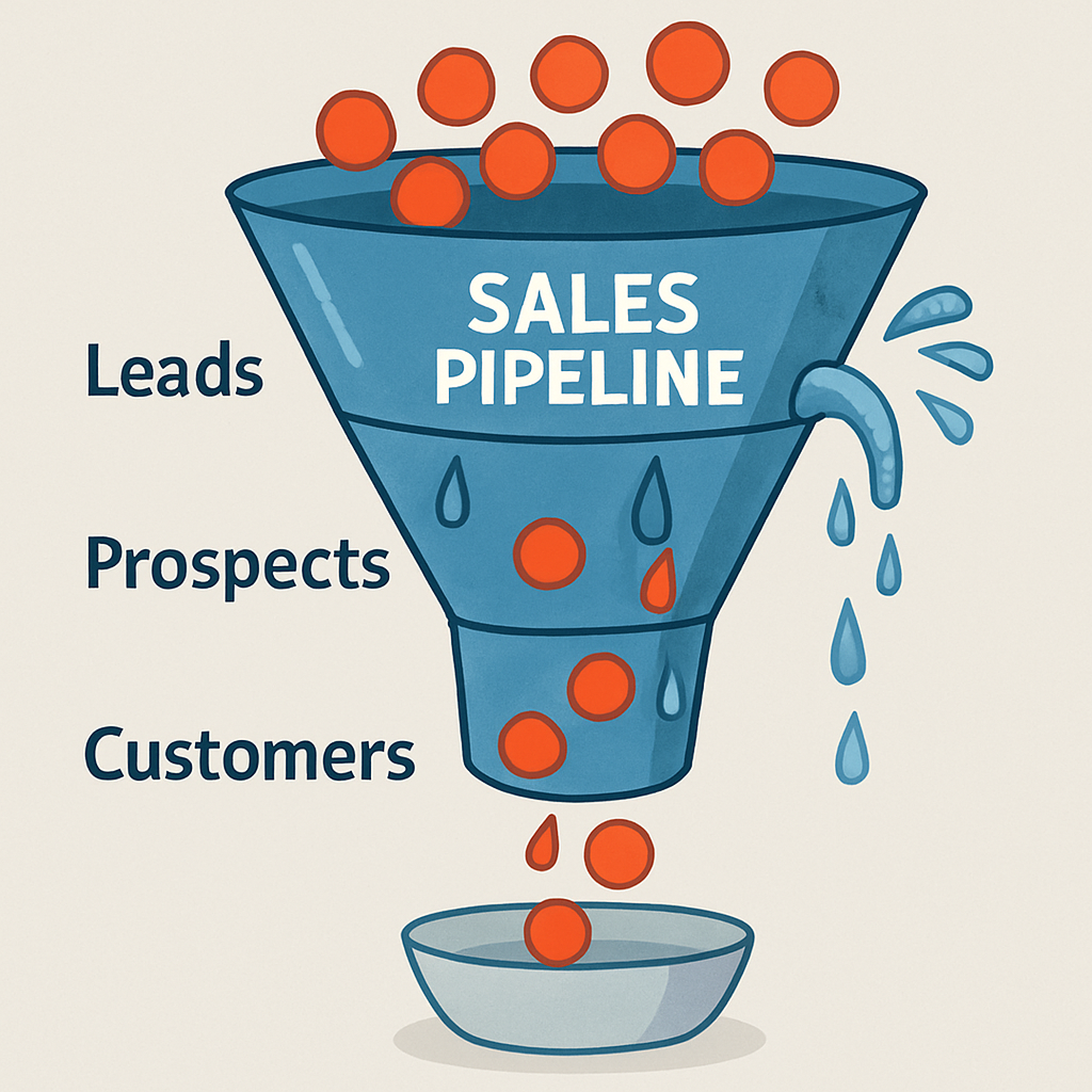 a leaky sales pipeline in a business-1